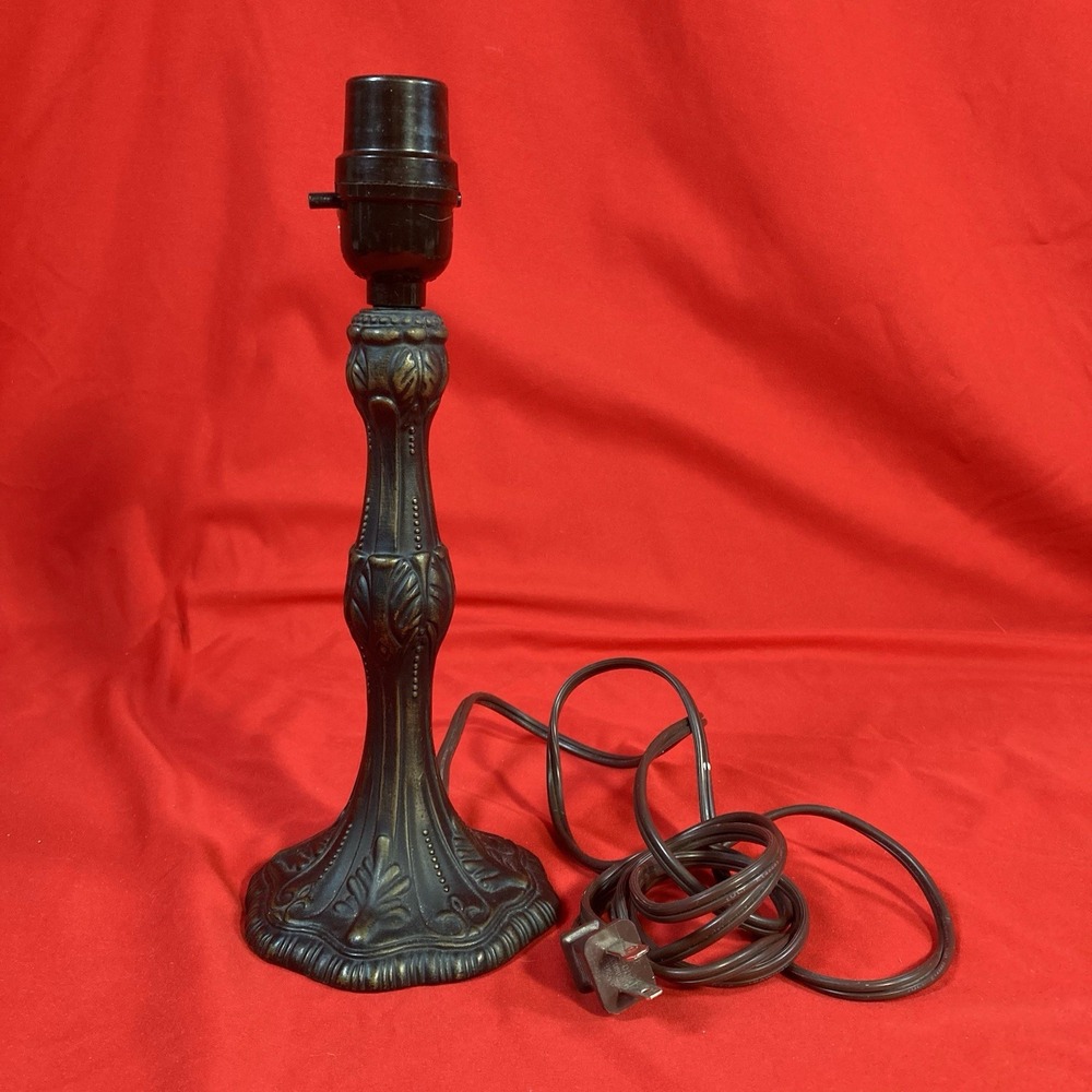 Unbranded Tiffany Style Lamp Base Only #24 Bronze Metal Victorian 11in Good